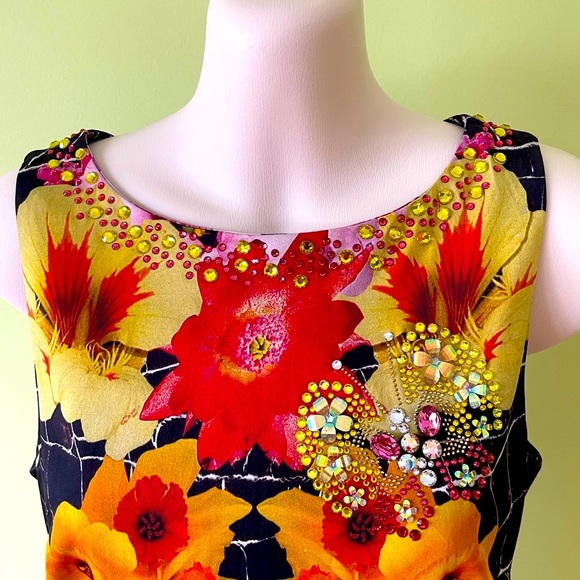 SALE💥VDP Collection Floral Stretchy Dress 6/42 - Picture 4 of 9